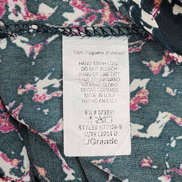 Le Lis Blouse Women's Large Colorful Pullover Top Abstract Scoop Neck Preppy USA - Picture 3 of 9